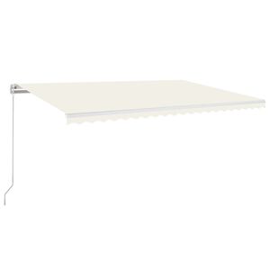 vidaXL Tenda na ručno uvlačenje s LED svjetlima 500x350 cm krem