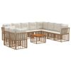 vidaXL Set vanjskih sofa 11 kom. Prirodna i krema bijela Poliester