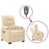 vidaXL Masažna fotelja na podizanje od tkanine krem