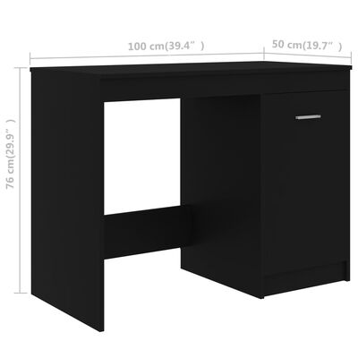 vidaXL Radni stol crni 100 x 50 x 76 cm od iverice