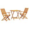 vidaXL Sklopivi bistro set 3 pcs Smeđa Čvrsto drvo akacije