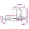 vidaXL Set dnevnog kreveta i klupe s krovom 90 x 200 cm borovina