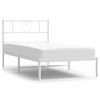 vidaXL Metalni okvir za krevet s uzglavljem bijeli 90x200 cm