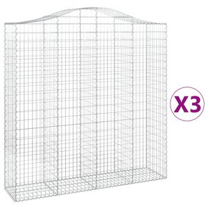 vidaXL Lučne gabionske ko&scaron;are 3 kom 200x50x200/220cm pocinčano željezo
