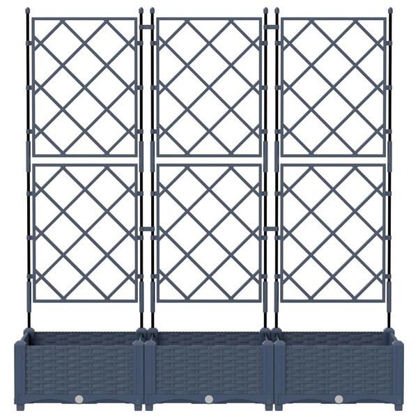 vidaXL Vrtna saksija 3 pcs Siva 120 x 40 x 125,5 cm Čelik