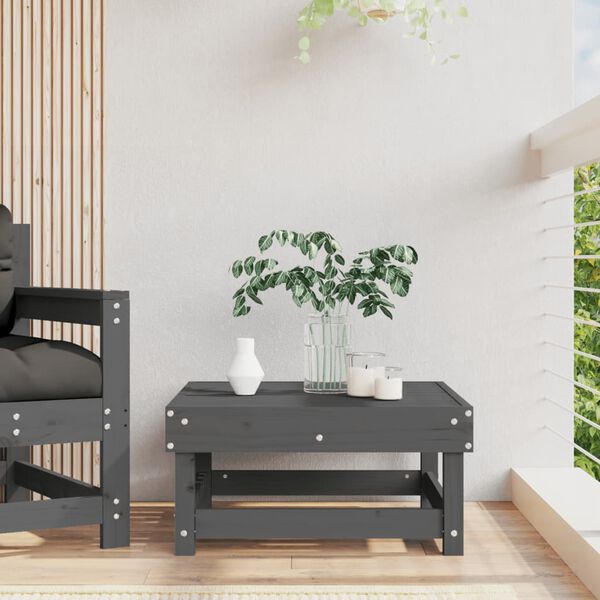 vidaXL Vrtni tabure sivi od masivne borovine