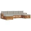 vidaXL Set vanjskih sofa 6 kom. Prirodna i svijetlo siva