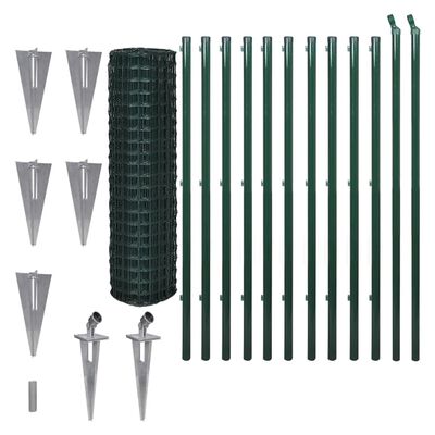 vidaXL Euro ograda čelična 25 x 1,5 m zelena