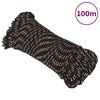 vidaXL Brodski konop crni 5 mm 100 m od polipropilena