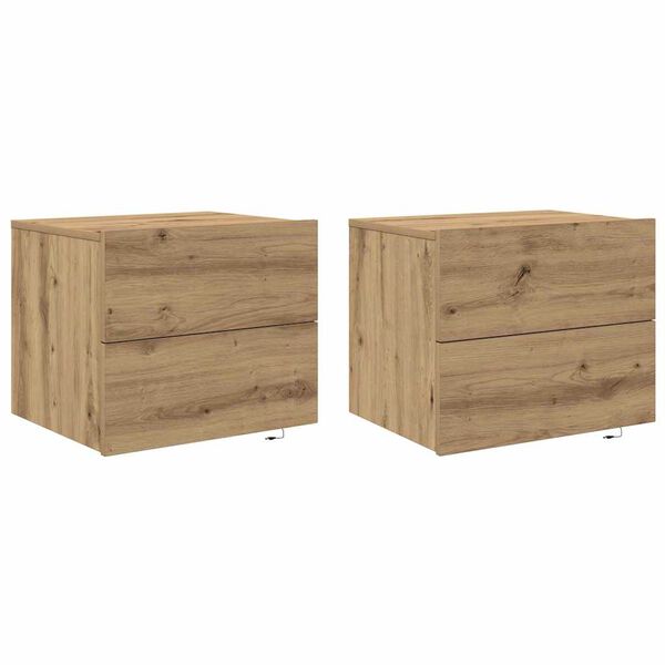 vidaXL Noćni ormar s ladicama 2 pcs Umjetnički hrast 50 x 39 x 41 cm