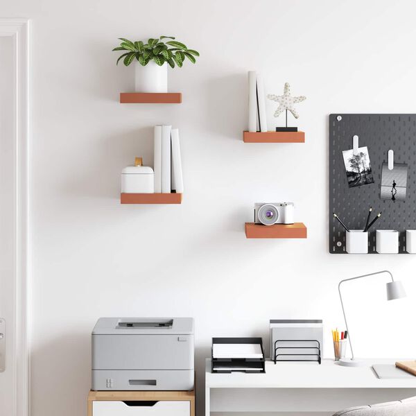 vidaXL Polica na zidu 4 pcs Crvena 23 x 23,5 x 4 cm Konstruirano drvo