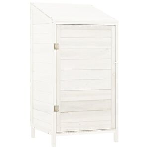 vidaXL Vrtno spremi&scaron;te bijelo 55 x 52 x 112 cm od masivne jelovine