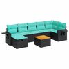 vidaXL 8-dijelni set vrtnih sofa od poliratana s jastucima crni