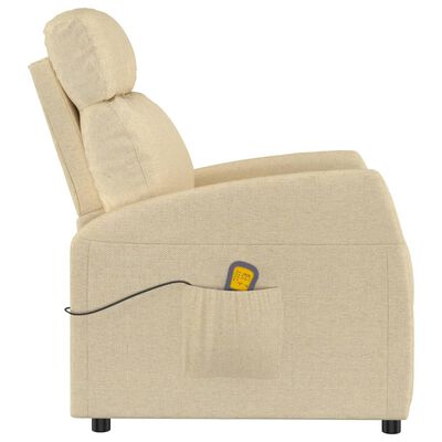 vidaXL Masažna fotelja od tkanine krem