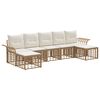 vidaXL Set vanjskih sofa 7 kom. Prirodna i krema bijela Poliester