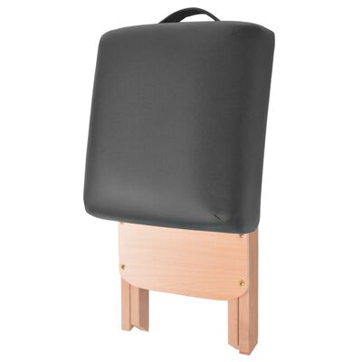 vidaXL Sklopivi masažni stolac sa sjedalom od 12 cm i 2 jastuka crni