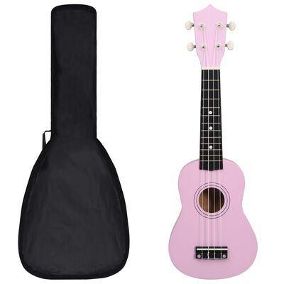 vidaXL Set dječjeg ukulelea Soprano s torbom ružičasti 21 "