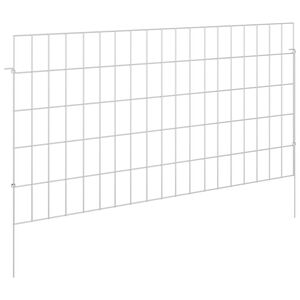 vidaXL Ograda za vrt s kolčićima 48 kom. 95 x 50 cm Pocinčani čelik