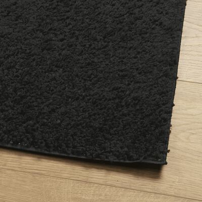 vidaXL Čupavi tepih PAMPLONA s visokim vlaknima moderni crni 80x150 cm