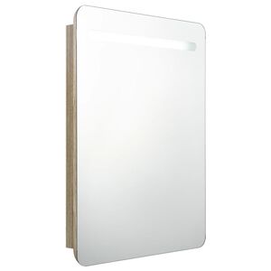 vidaXL LED kupaonski ormarić s ogledalom boja hrasta 60 x 11 x 80 cm