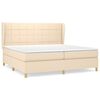 vidaXL Krevet s oprugama i madracem krem 200 x 200 cm od tkanine