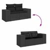 vidaXL 6-dijelni set vrtnih sofa s jastucima crni od poliratana