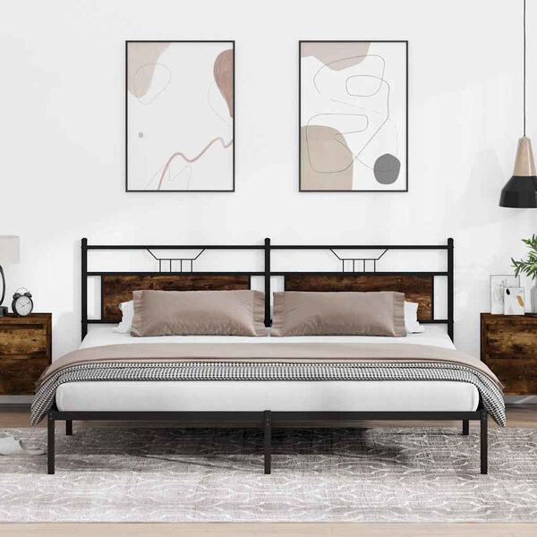 vidaXL Okvir kreveta bez madraca boja hrasta 193x201 cm drveni