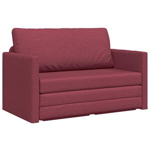 vidaXL Krevet na razvlačenje Vinska crvena 124 x 71 x 78 cm tkanina