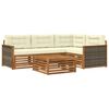 vidaXL Set vanjskih sofa s jastukom 5 pcs Prirodna i krem
