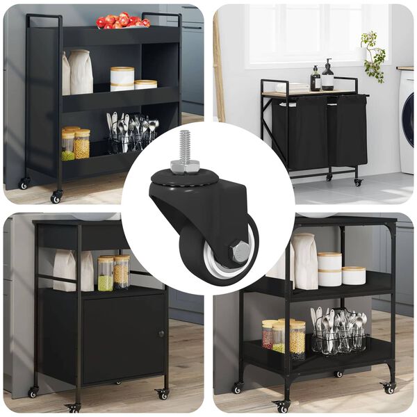 vidaXL Dizalni kotač 12 pcs Crna 40,4 x 40,4 x 19,7 mm