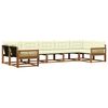 vidaXL Set vanjskih sofa s jastukom 7 pcs Prirodna i krem