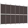 vidaXL Sobna pregrada s 6 panela smeđa 300 x 200 cm od tkanine