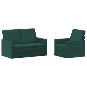 vidaXL Set sofe 2 pcs Tamnozelena Tkanina