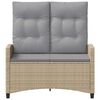 vidaXL Vrtna klupa s jastukom Bež i svijetlo siva 105 x 60 x 112 cm