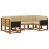 vidaXL Set vanjskih sofa 6 pcs Prirodna i bež Čvrsto drvo akacije