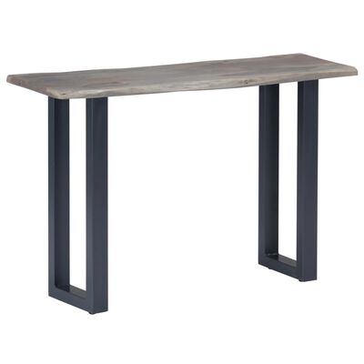 vidaXL Konzolni stol od bagremovog drva i željeza sivi 115x35x76 cm