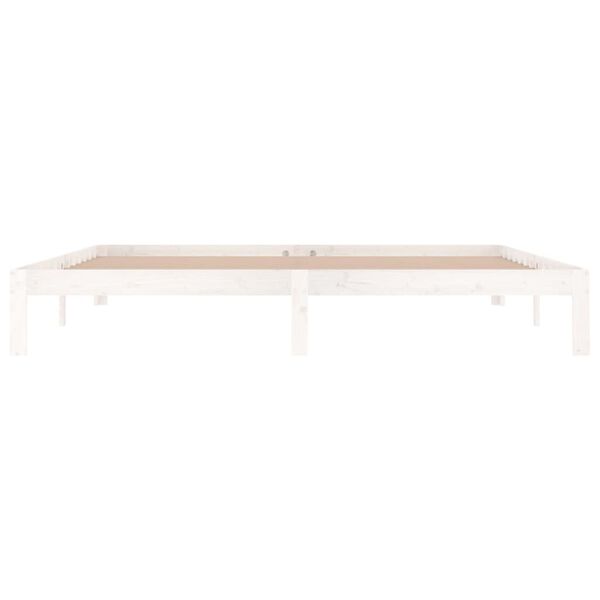 vidaXL Okvir za krevet od masivne borovine bijeli 200 x 200 cm
