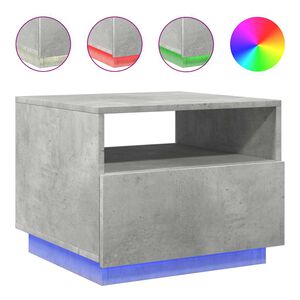 vidaXL Stolić za kavu s LED svjetlima siva boja betona 50 x 49 x 40 cm