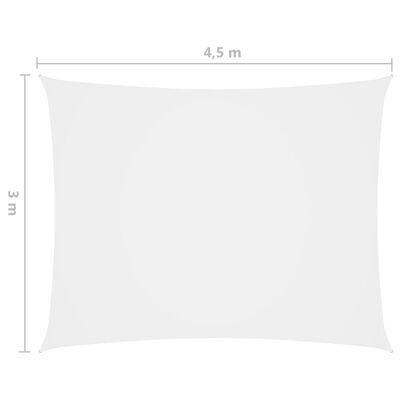 vidaXL Jedro protiv sunca od tkanine pravokutno 3 x 4,5 m bijelo