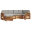 vidaXL Set vanjskih sofa 6 kom. Prirodna i svijetlo siva Poliester