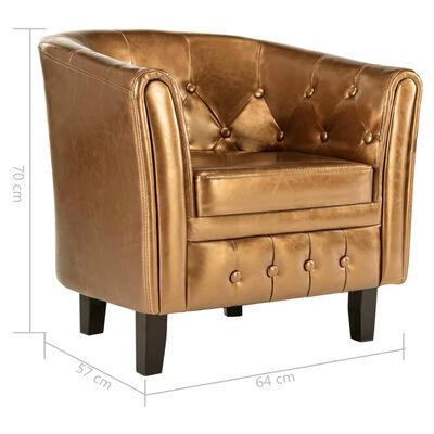 vidaXL Fotelja od umjetne kože zlatna