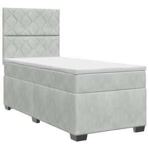 vidaXL Boxspring krevet s madracem Svjetlosiva 80 x 200 cm Bar&scaron;un
