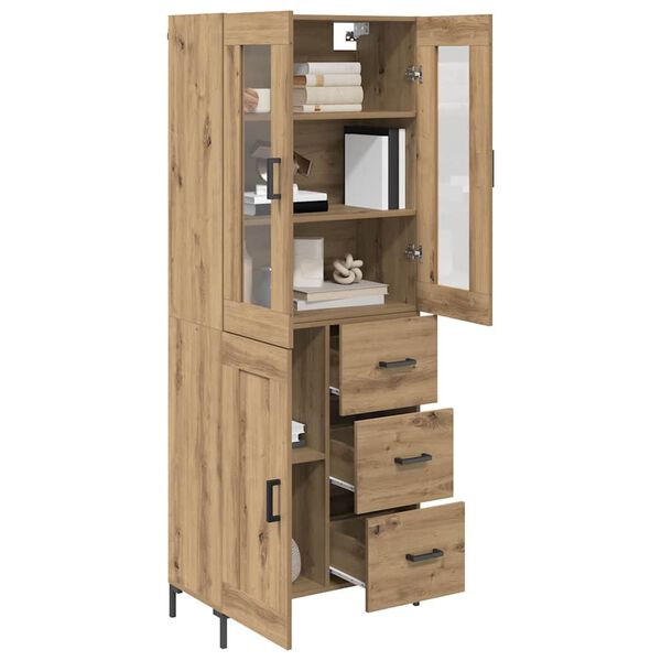 vidaXL Highboard s ladicama 2 pcs Umjetnički hrast Konstruirano drvo