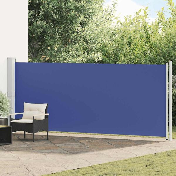 vidaXL Uvlačiva bočna tenda za terasu 600 x 160 cm plava