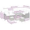vidaXL Sjedeća garnitura za vrt s jastukom s pohranom 9 pcs bež i krem