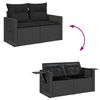 vidaXL 6-dijelni set vrtnih sofa s jastucima crni od poliratana bagrem