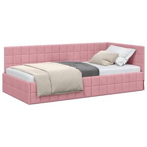 vidaXL Kutni okvir kreveta Ružičasta 90 cm x 190 cm Bar&scaron;un