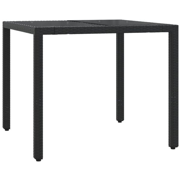 vidaXL 5-dijelni vrtni blagovaonski set s jastucima od poliratana crni