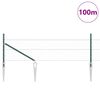 vidaXL Stup za ogradu Zelena 100 x 0,5 m (mreža 50 mm) Čelik i PVC