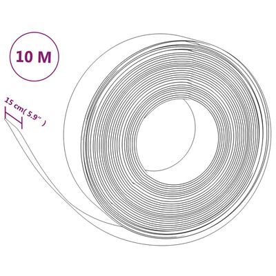 vidaXL Vrtna ivica smeđa 10 m 15 cm od polietilena